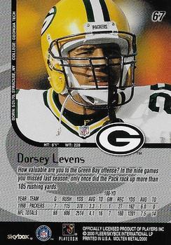 1999 SkyBox Molten Metal - Player's Party #67 Dorsey Levens Back