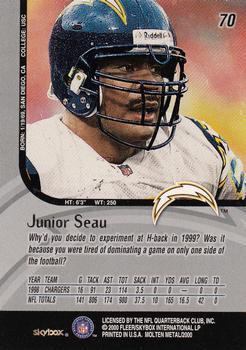 1999 SkyBox Molten Metal - Player's Party #70 Junior Seau Back
