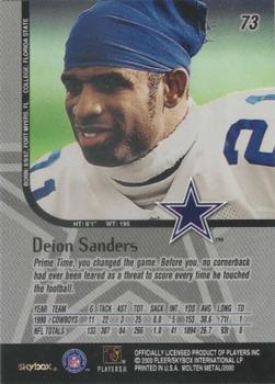 1999 SkyBox Molten Metal - Player's Party #73 Deion Sanders Back
