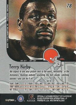 1999 SkyBox Molten Metal - Player's Party #78 Terry Kirby Back