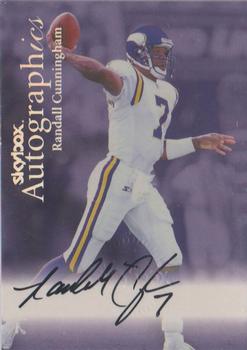 1999 SkyBox Premium - Autographics #NNO Randall Cunningham Front