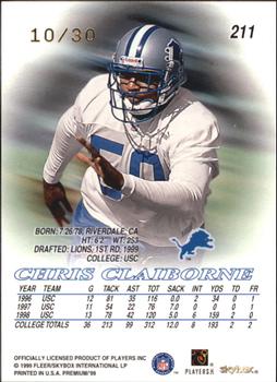 1999 SkyBox Premium - Shining Star Rubies #211 Chris Claiborne Back