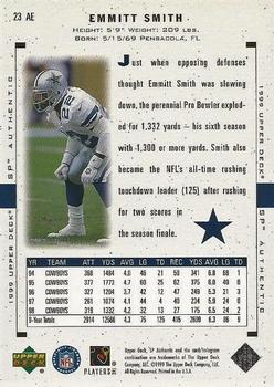 1999 SP Authentic - Excitement #23 AE Emmitt Smith Back