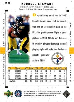 1999 SP Authentic - Excitement #67 AE Kordell Stewart Back