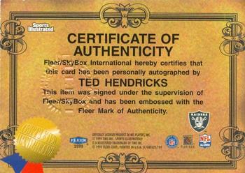 1999 Sports Illustrated - Autographs #NNO Ted Hendricks Back