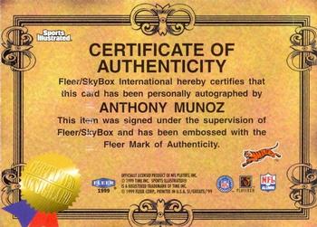 1999 Sports Illustrated - Autographs #NNO Anthony Munoz Back