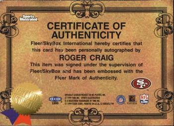 1999 Sports Illustrated - Autographs #NNO Roger Craig Back