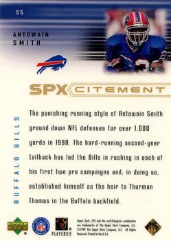 1999 SPx - SPxcitement #S5 Antowain Smith Back