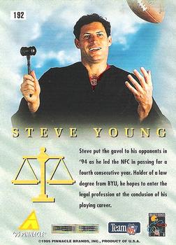 1995 Pinnacle #192 Steve Young Back