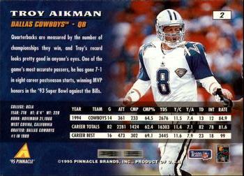 1995 Pinnacle #2 Troy Aikman Back