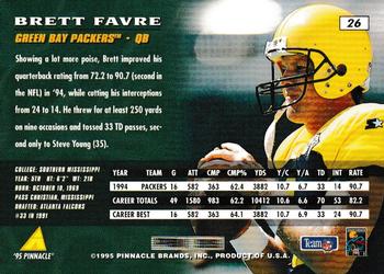 1995 Pinnacle #26 Brett Favre Back