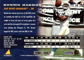 1995 Pinnacle #28 Ronnie Harmon Back