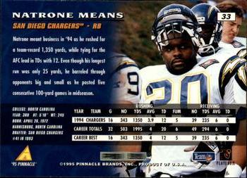 1995 Pinnacle #33 Natrone Means Back