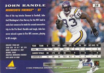 1995 Pinnacle #38 John Randle Back