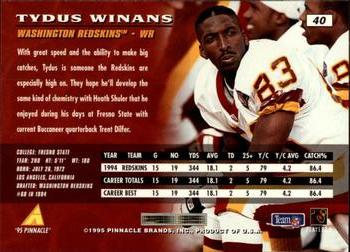 1995 Pinnacle #40 Tydus Winans Back