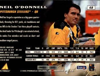 1995 Pinnacle #48 Neil O'Donnell Back