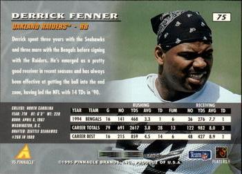 1995 Pinnacle #75 Derrick Fenner Back