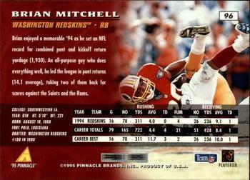 1995 Pinnacle #96 Brian Mitchell Back