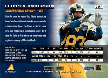 1995 Pinnacle #101 Flipper Anderson Back