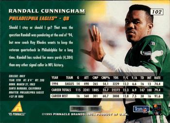 1995 Pinnacle #102 Randall Cunningham Back
