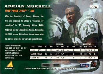 1995 Pinnacle #116 Adrian Murrell Back