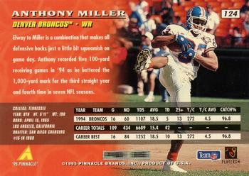 1995 Pinnacle #124 Anthony Miller Back