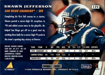 1995 Pinnacle #125 Shawn Jefferson Back