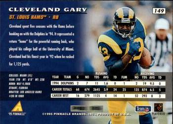 1995 Pinnacle #149 Cleveland Gary Back