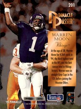 1995 Pinnacle #201 Warren Moon Back