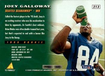 1995 Pinnacle #213 Joey Galloway Back