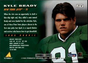 1995 Pinnacle #214 Kyle Brady Back