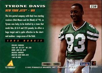 1995 Pinnacle #238 Tyrone Davis Back
