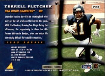 1995 Pinnacle #243 Terrell Fletcher Back