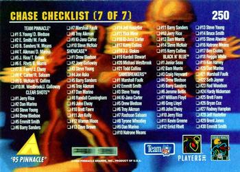 1995 Pinnacle #250 Chase Programs Checklist Back