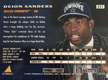 1995 Pinnacle #251 Deion Sanders Back