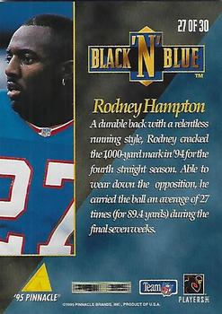 1995 Pinnacle - Black 'N Blue #27 Rodney Hampton Back