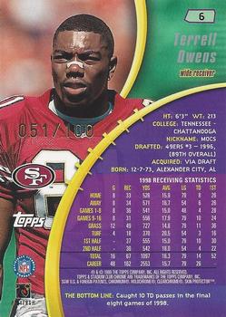 1999 Stadium Club Chrome - First Day #6 Terrell Owens Back