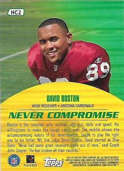 1999 Stadium Club Chrome - Never Compromise #NC2 David Boston Back