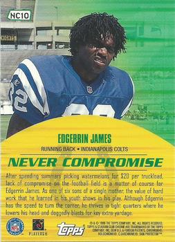 1999 Stadium Club Chrome - Never Compromise #NC10 Edgerrin James Back