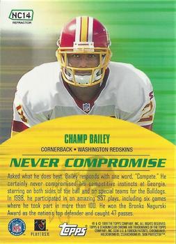 1999 Stadium Club Chrome - Never Compromise #NC14 Champ Bailey Back