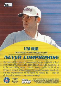 1999 Stadium Club Chrome - Never Compromise #NC31 Steve Young Back