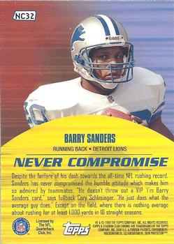1999 Stadium Club Chrome - Never Compromise #NC32 Barry Sanders Back