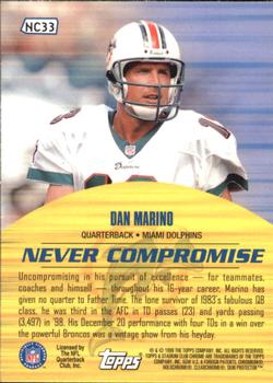 1999 Stadium Club Chrome - Never Compromise #NC33 Dan Marino Back