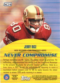 1999 Stadium Club Chrome - Never Compromise #NC39 Jerry Rice Back