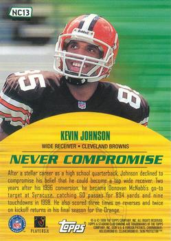 1999 Stadium Club Chrome - Never Compromise Refractors #NC13 Kevin Johnson Back