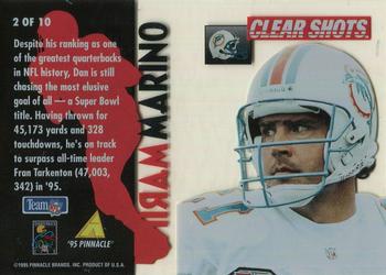 1995 Pinnacle - Clear Shots #2 Dan Marino Back