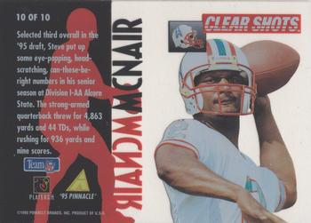 1995 Pinnacle - Clear Shots #10 Steve McNair Back