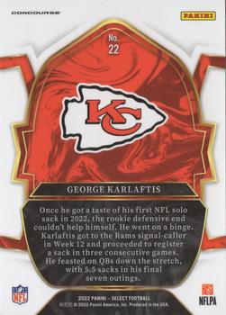 2022 Panini Select #22 George Karlaftis Back