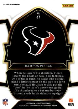 2022 Panini Select #47 Dameon Pierce Back