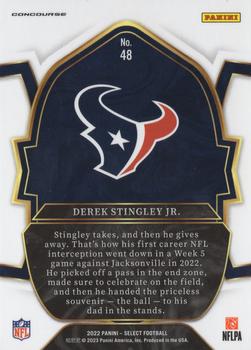 2022 Panini Select #48 Derek Stingley Jr. Back